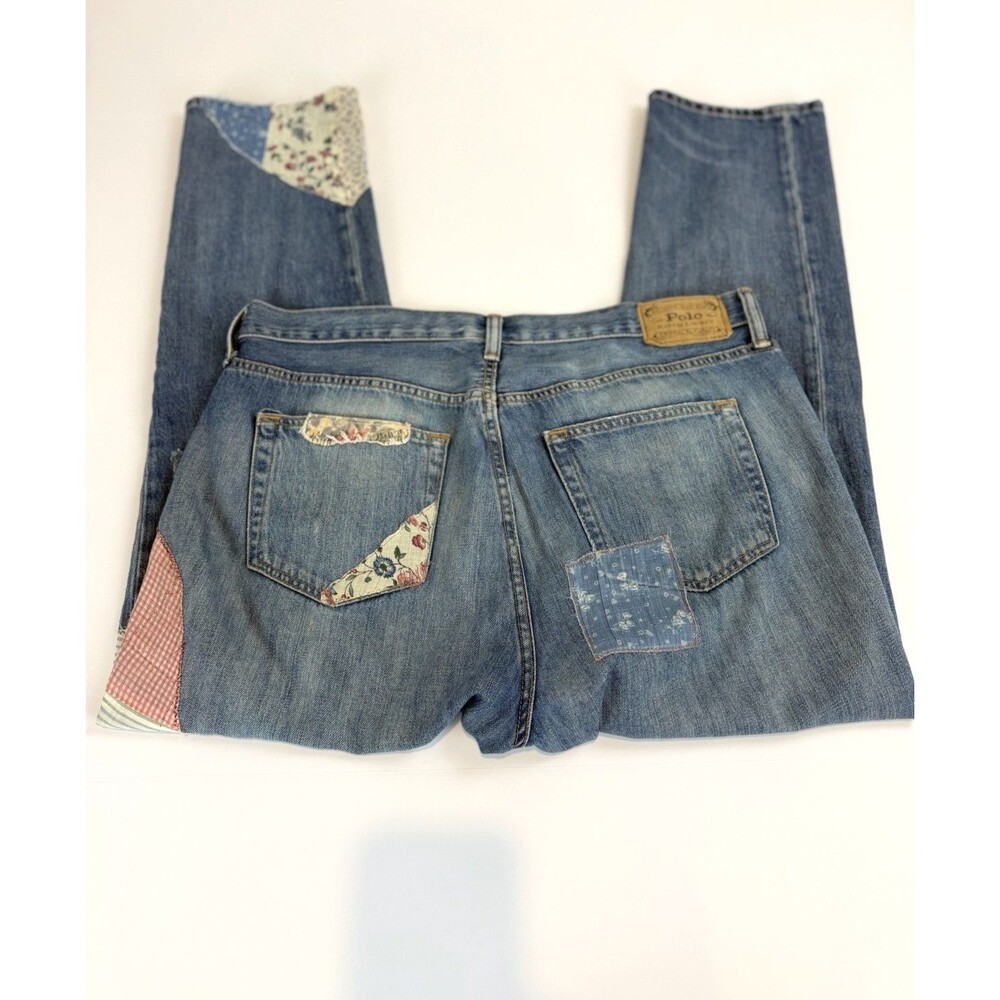 Polo Ralph Lauren The Avery Boyfriend Patchwork Jeans Size 30 - Picture 6 of 12